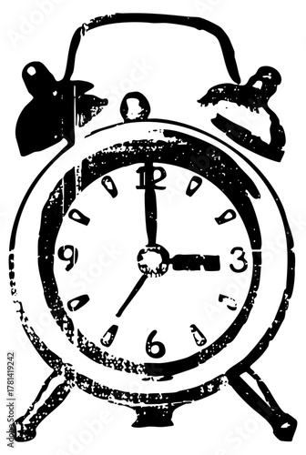 Alarm clock rings urgently in morning routine