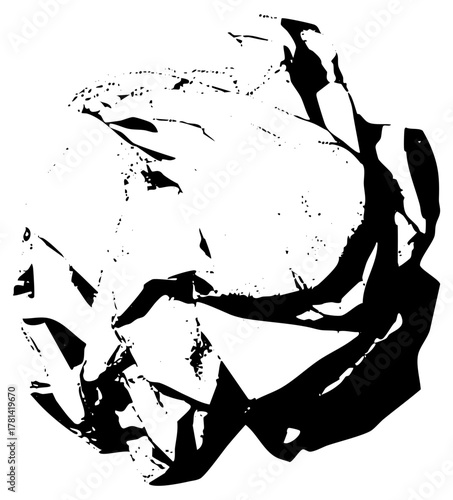 Face portrait emerges from abstract shapes in design