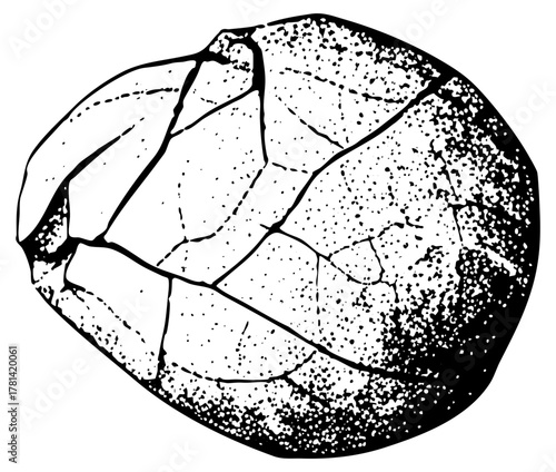 Coconut breaks open with texture