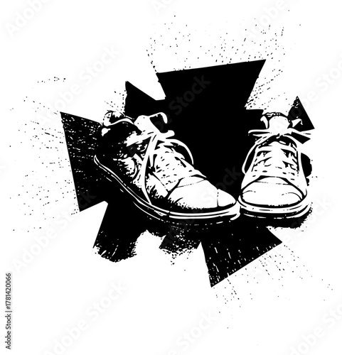 Sneakers Explode Through Surface in Urban Setting