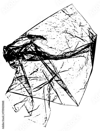 Broken glass shatters dramatically in a destructive scene