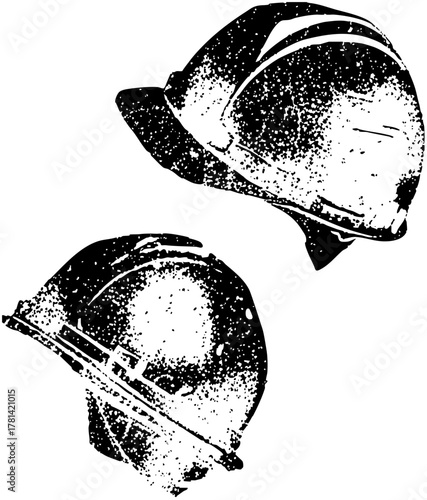 Construction Helmets Display Safety Equipment in Industry