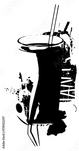 Drink spills dynamically in a graphic illustration