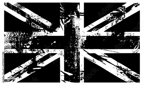 Union Jack distress in a composition