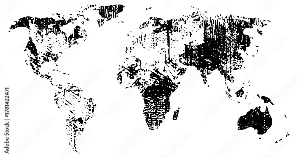 Obraz premium World map illustrates global connections in a textured design