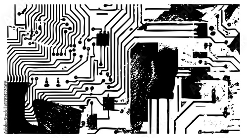 Circuit board illustrates technology in electronic engineering
