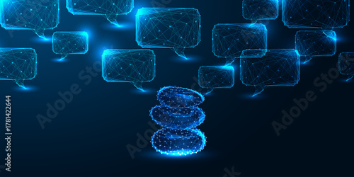 Digital mindfulness and AI wellness balance with glowing zen stones and speech bubbles