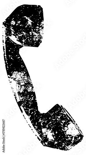 Telephone handset distressed texture in communication concept