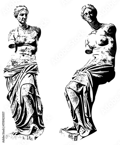 Statues pose gracefully in classical art