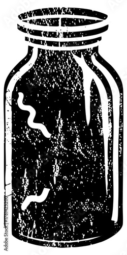 Jar contains worms in illustration