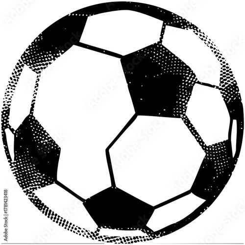 Soccer ball halftone texture in sports illustration