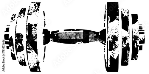 Barbell lifts weight in fitness training