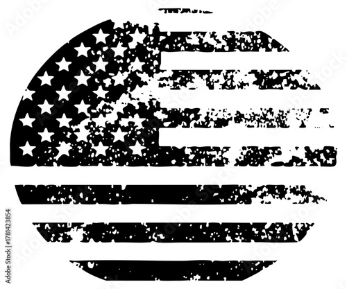 American flag distress in design