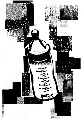 Baby bottle abstraction in digital art