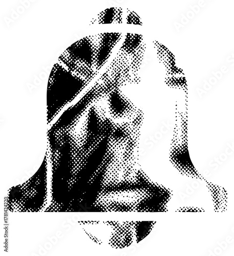 Portrait contemplation in halftone