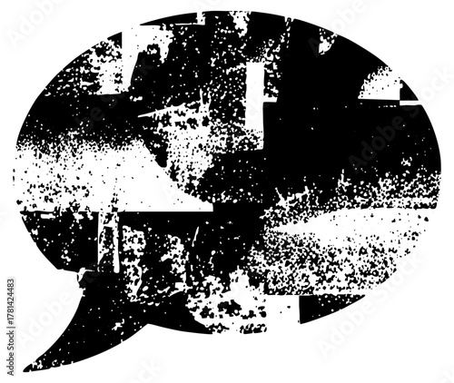 Speech bubble disruption in abstract communication