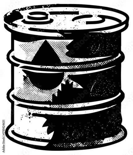 Oil Drum Illustrates Damage in Industrial Setting