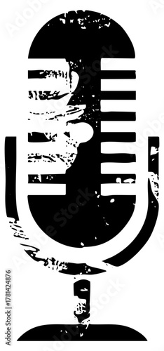 Vintage microphone recording in a broadcast studio