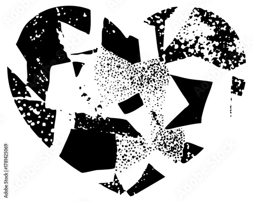 Abstract Face Explodes into Fragments in a Digital Composition