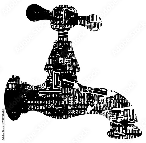 Astronaut explores space geometric illustration