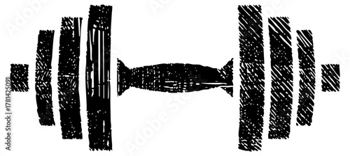 Dumbbell lifts strength training in a fitness center