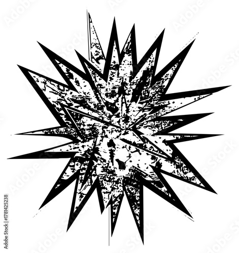 Explosion radiates energy in abstract graphic design