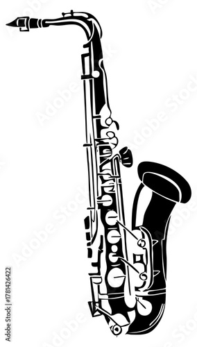 Saxophone jazz music in a studio