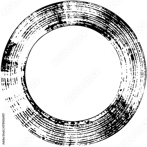 Circle Brushstroke Defines Abstract Design Element