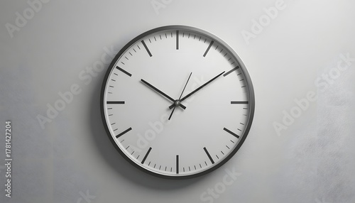 Wallpaper Mural Modern minimalist clock on gray wall symbolizes time management, deadlines, and efficient scheduling for business, productivity, and lifestyle concepts Torontodigital.ca