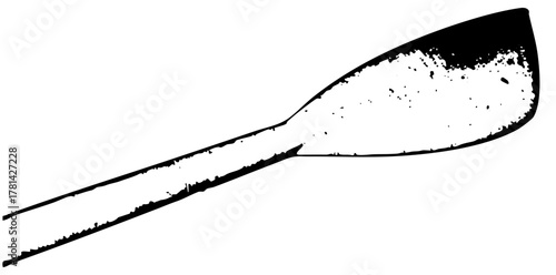 Boat oar extends water surface