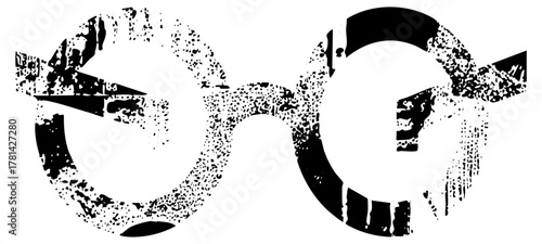 Grunge letters display distressed typography for vintage design