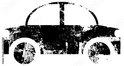 Vintage car illustration showcases distressed texture for automotive design