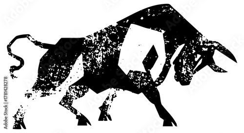Bull charges forward with energy in a financial market