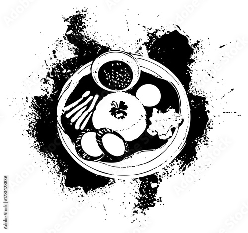 Food Platter Presents Culinary Arrangement for Restaurant Menu