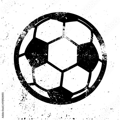 Soccer ball grunge texture for sports branding