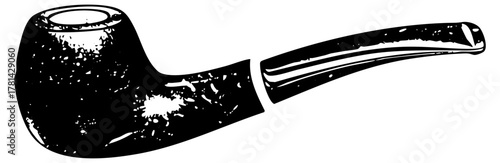 Smoking pipe illustrates vintage style for tobacco culture