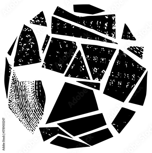 Broken glass shatters dramatically in abstract destruction