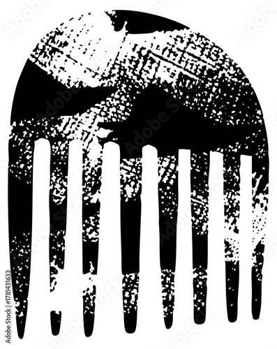 Hair comb texture in illustration