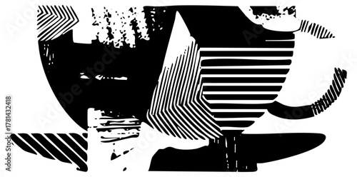 Abstract shapes interact dynamically in a modern composition