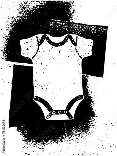 Baby bodysuit texture in a graphic composition