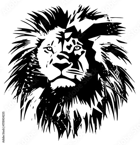 Lion Roars Fiercely in Illustration