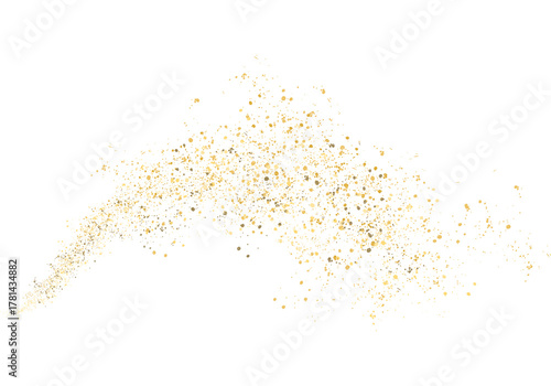 Abstract Gold Glitter Splash. Scatter Of Sparkling Confetti on Transparent Background