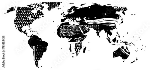 World map illustrates global connection in a conceptual design