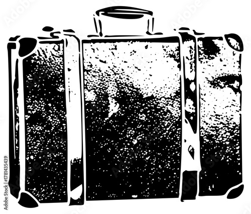 Vintage suitcase travel nostalgia in a retro setting