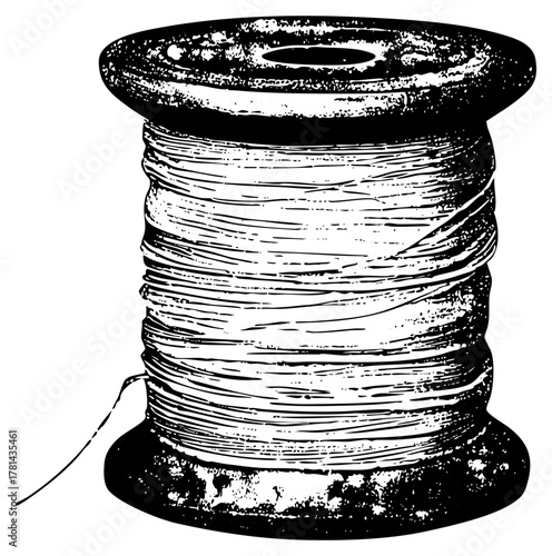 Thread Spool Illustrates Craftsmanship in Textile Design