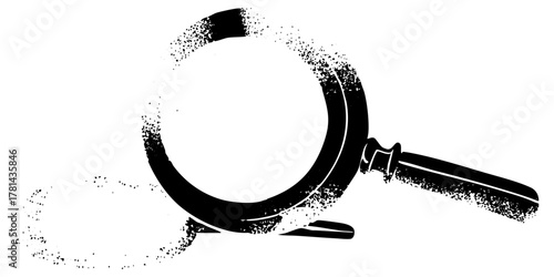 Magnifying Glass Investigates Evidence in Forensic Analysis