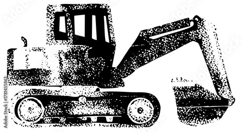 Excavator industrially in construction site