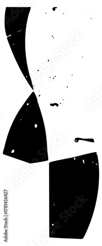 Abstract shapes interact dynamically in a minimalist composition