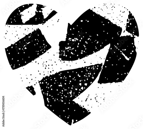 Broken heart shatters into pieces during emotional distress