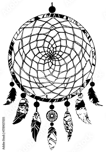 Dreamcatcher hangs intricately in a